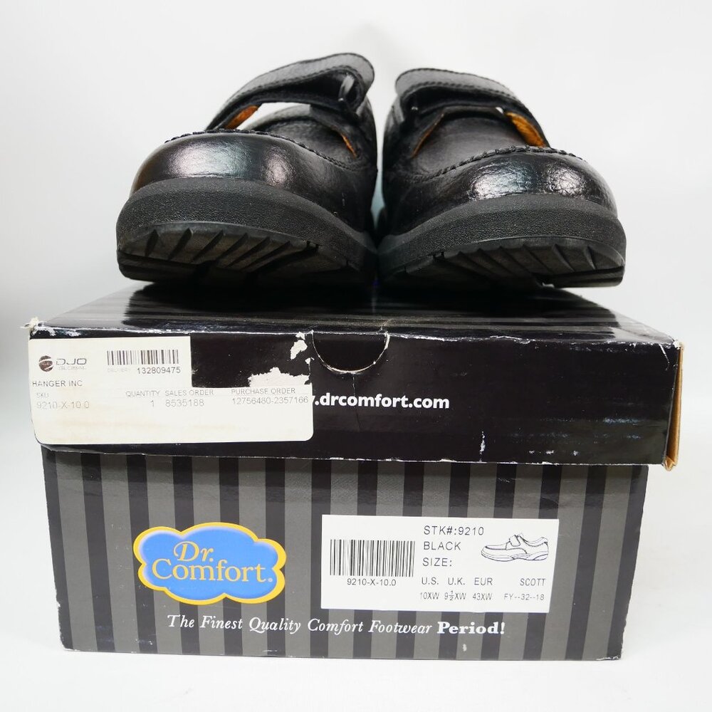 Mens Dr Comfort Scott #9210 Diabetic Casual Leather Black Shoes Size 10xw